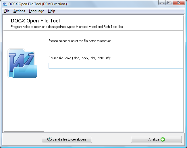 DOCX Open File Tool 2.0.0.0
