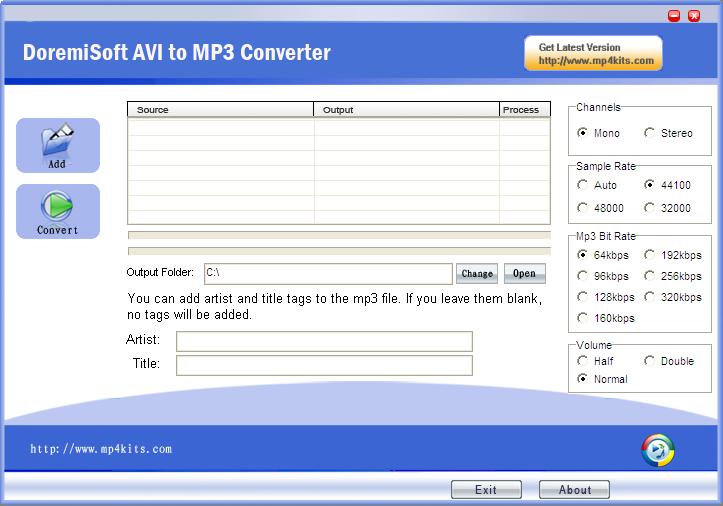 Doremisoft AVI to MP3 Converter 1.50