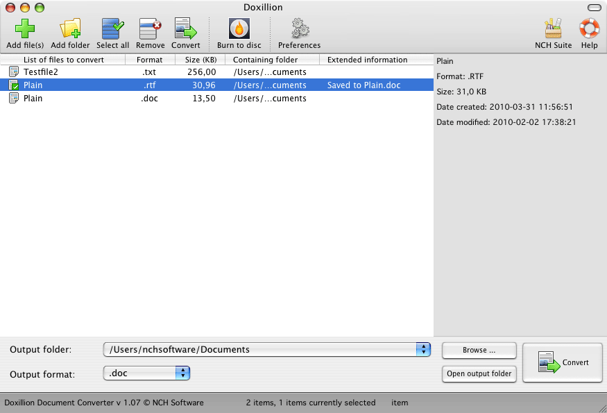 Doxillion Plus Mac Document Converter 2.09