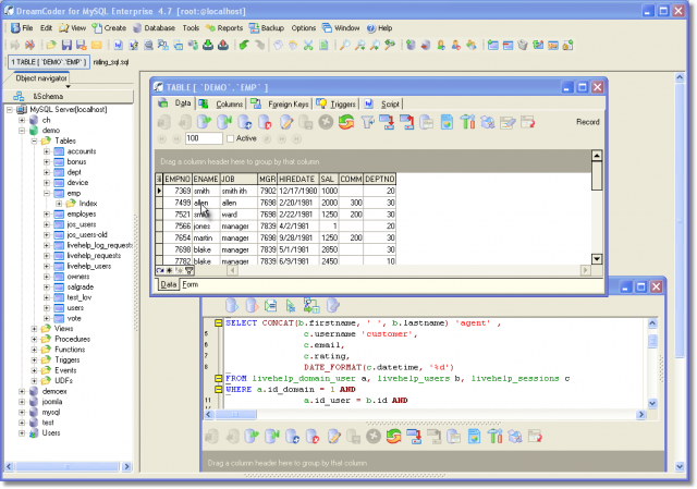 DreamCoder for MySQL Enterprise Freeware 6.0