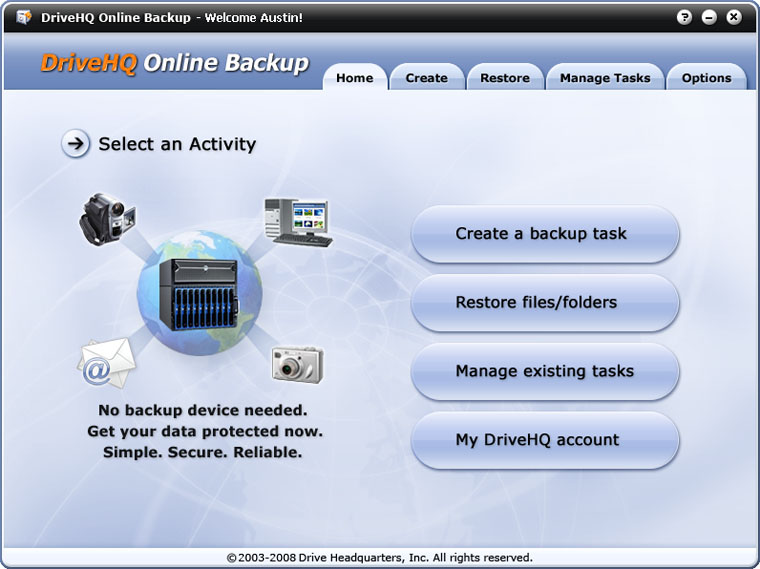 DriveHQ Online Backup 4.0.303