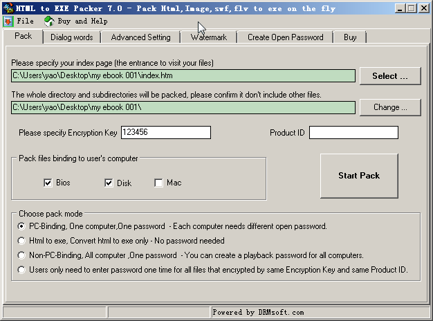 DRMsoft Html to EXE Packer 7.0