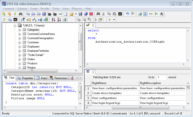 DTM SQL editor 2.03.05