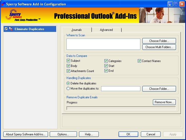 Duplicate Journals Eliminator for Outlook 2000, 2002, 2003 4.0.4050.20832
