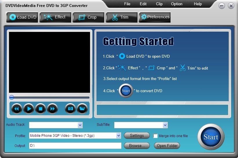 DVDVideoMedia Free DVD to 3GP Converter 2.1