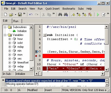 DzSoft Perl Editor 5.8.9.8