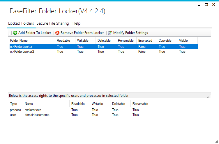EaseFilter Folder Locker 5.1.7.1