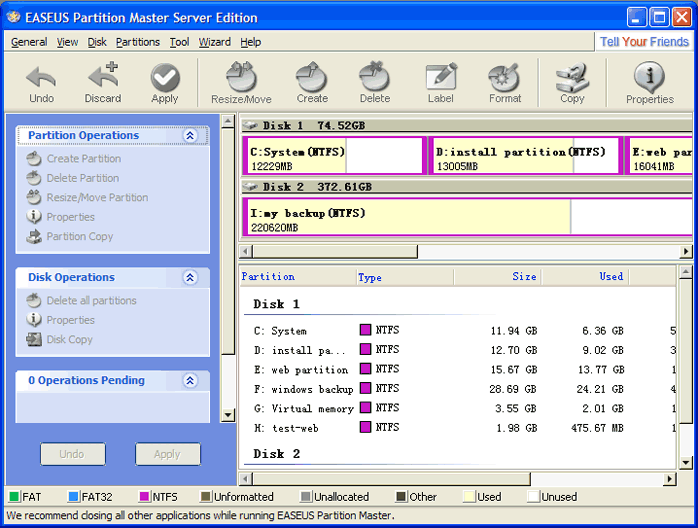 EASEUS Partition Manager server 1.6.3