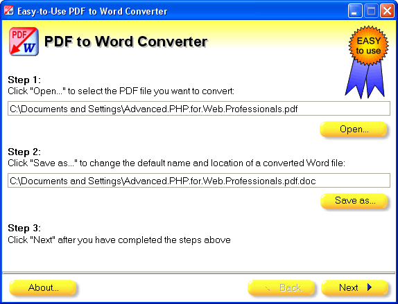 Easy-to-Use PDF to Word Converter 2011