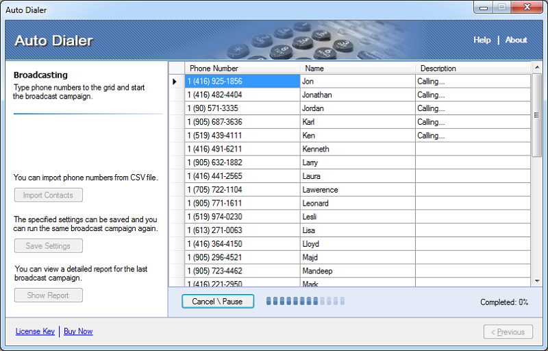 Easy To Use Auto Dialer 1.9.7.0