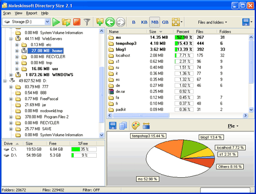 easy visualize disk usage 3.3.03