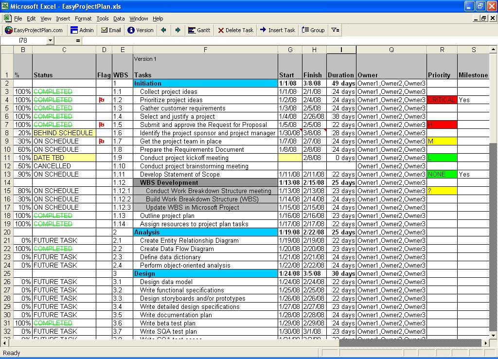 EasyProjectViewer Excel Project Viewer 3.0