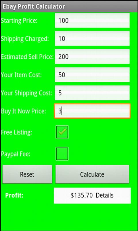 Ebay Profit Calculator 1.3.0