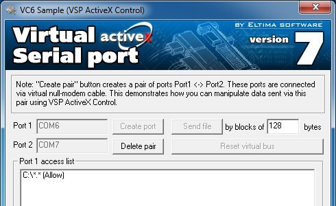 Eltima Virtual Serial Port AX Control 7.1