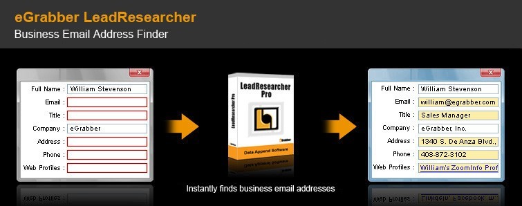 Email Address Finder Software - eGrabber LeadResearcher Standard 2009