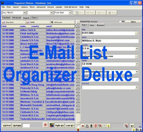 EMail List Organizer Deluxe 3.9