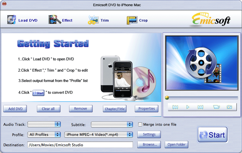 Emicsoft DVD to iPhone Converter for Mac 3.1.12
