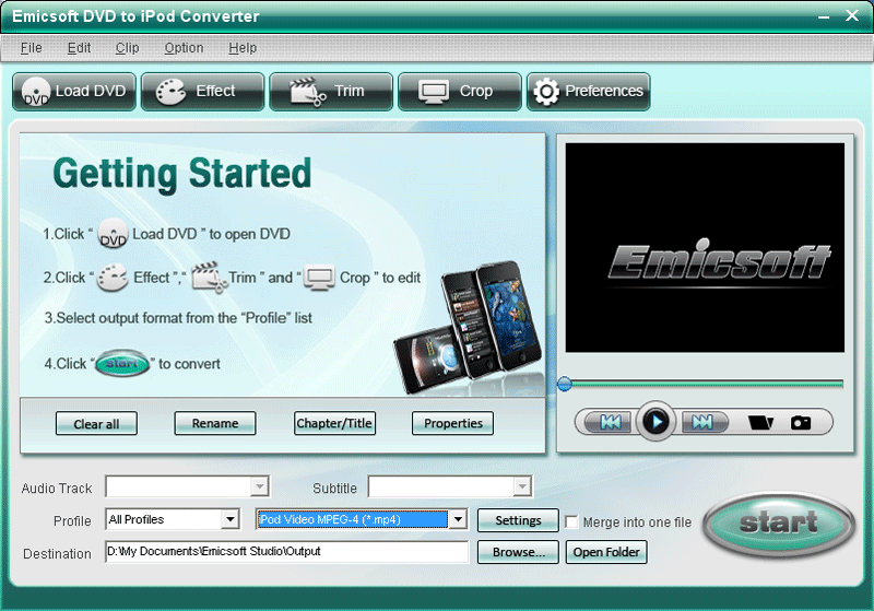 Emicsoft DVD to iPod Converter 4.0.08