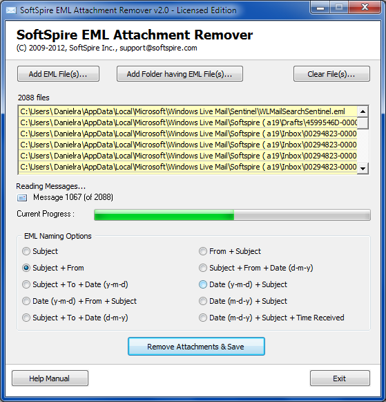 EML Attachment Remover 2.0