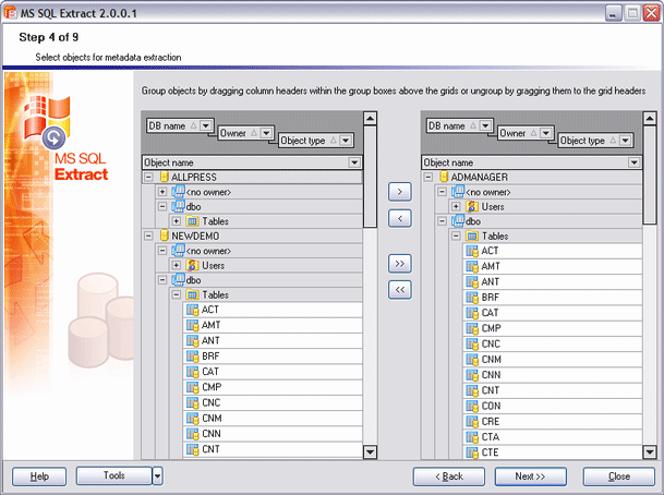 EMS DB Extract 2005 for SQL Server 2.1