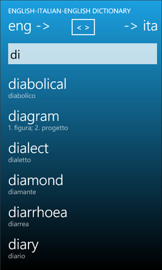English - Italian - English Offline Dictionary 1.4.0.0
