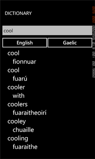 English Gaelic Dictionary 1.0.0.0
