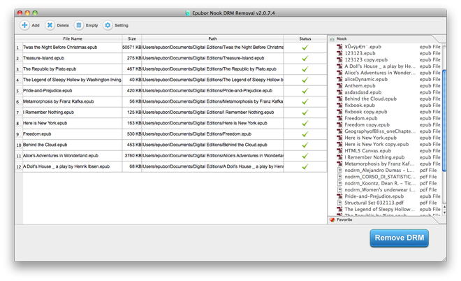 Epubor Nook DRM Removal for Mac 2.0.8.3