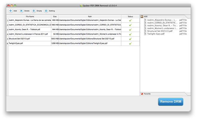 Epubor PDF DRM Removal for Mac 2.0.7.3