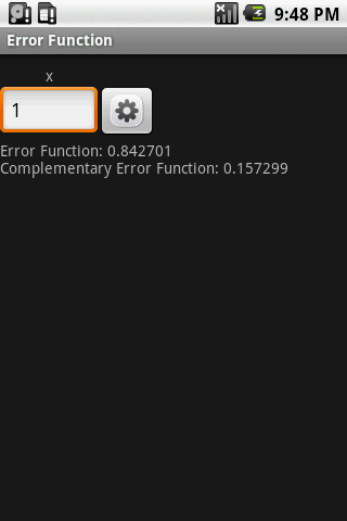 Error Function Calculator 1