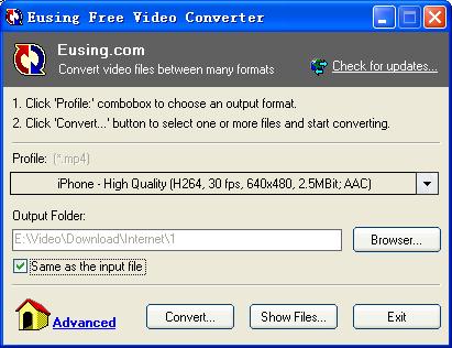 Eusing Free Video Converter 1.5