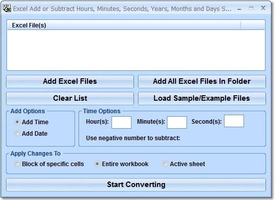 Excel Add or Subtract Hours, Minutes, Seconds, Years, Months and Days Software 7.0
