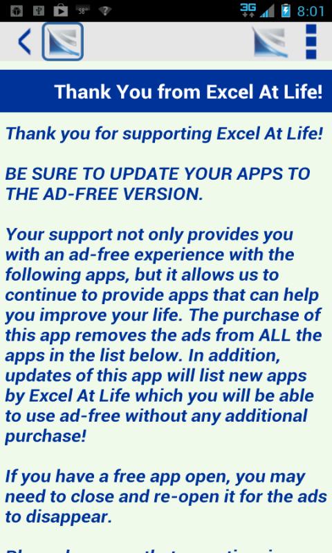 Excel At Life Ad-Free Support 1.3