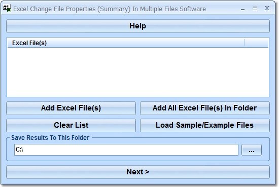 Excel Change File Properties (Summary) In Multiple Files Software 7.0