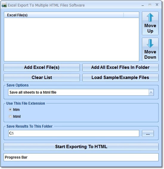 Excel Export To Multiple HTML Files Software 7.0
