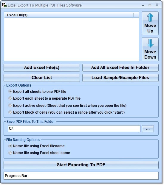 Excel Export To Multiple PDF Files Software 7.0
