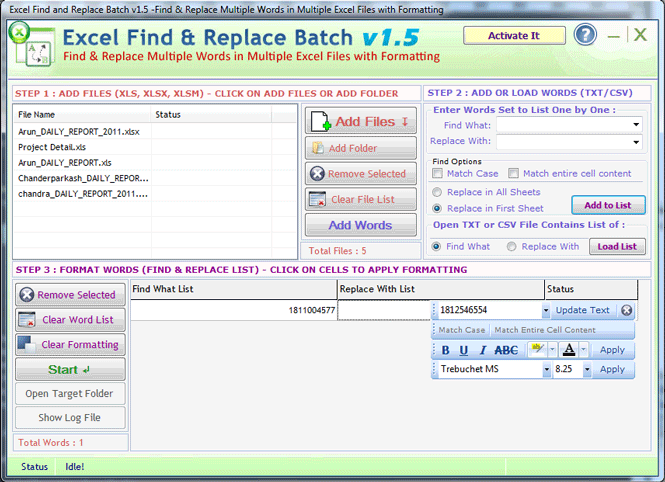 Excel Find & Replace 1.5