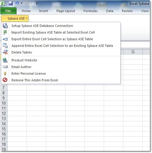 Excel Sybase ASE Import, Export & Convert Software 7.0