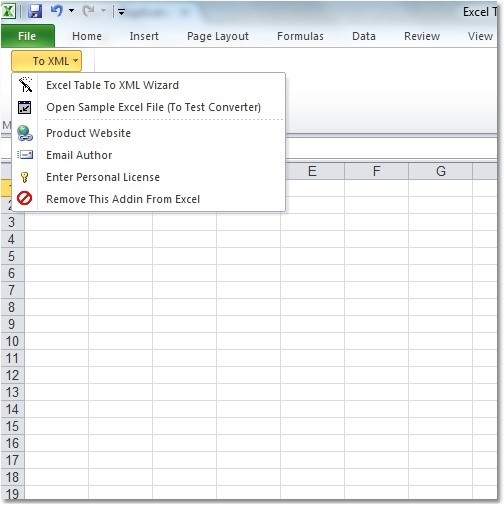 Excel Table To XML Converter Software 7.0