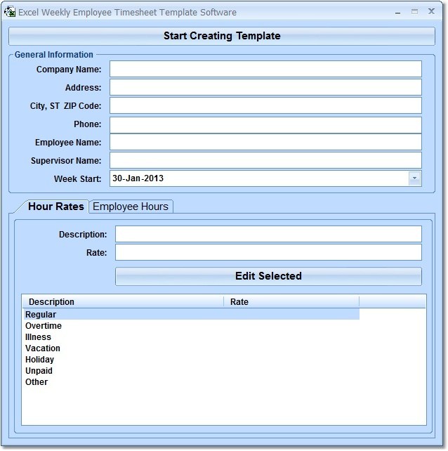 Excel Weekly Employee Timesheet Template Software 7.0