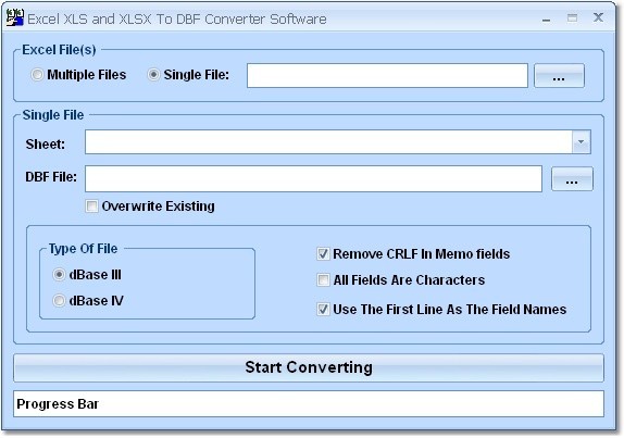 Excel XLS and XLSX To DBF Converter Software 7.0