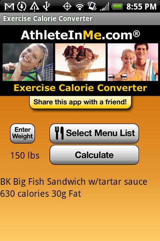 Exercise Calorie Converter 1.0