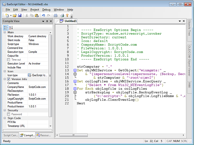 ExeScript VBScript Editor 2.8