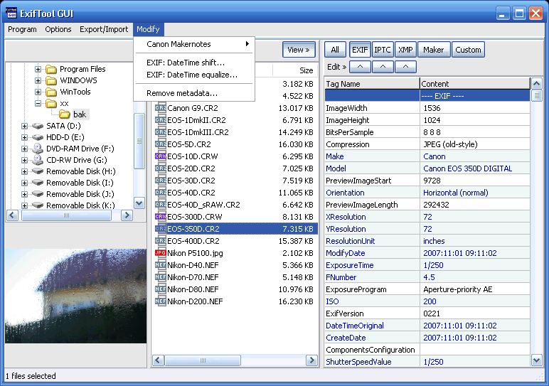 ExifTool GUI for Windows 5.14.0.0