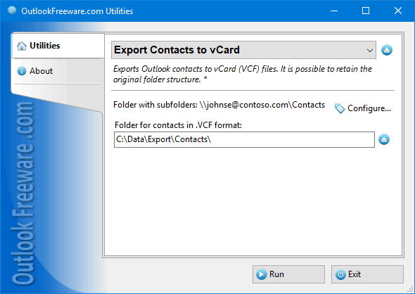 Export Contacts to vCard for Outlook 4.20