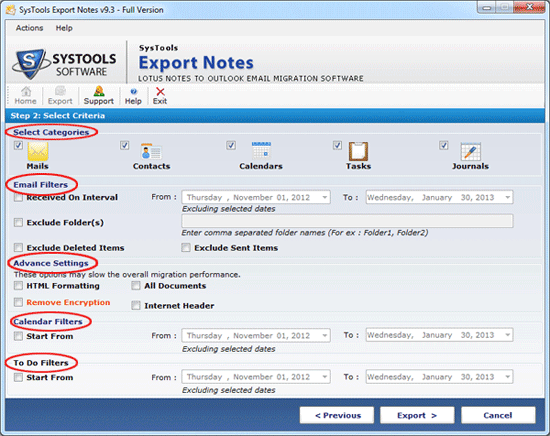 Export NSF to PST 9.4