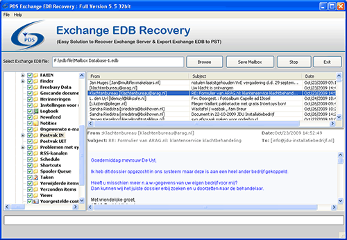 Export Public Folder EDB to PST 5.5