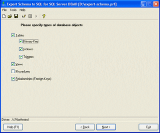 Export Schema to SQL for SQL Server 1.04.22