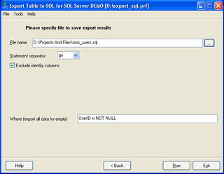Export Table to SQL for Access 1.04.20
