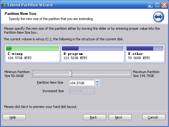 Extend Partition Server Edition 2010