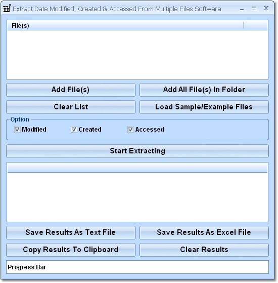 Extract Date Modified, Created & Accessed From Multiple Files Software 7.0
